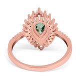 Pear Teardrop Natural Stone Cocktail Ring