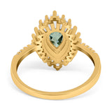 Pear Teardrop Natural Stone Cocktail Ring
