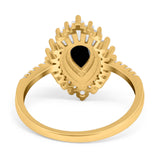 Pear Teardrop Natural Stone Cocktail Ring