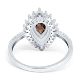 Pear Teardrop Natural Stone Cocktail Ring