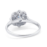 Floral Style Round Natural Stone Ring