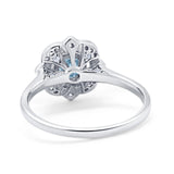 Floral Style Round Natural Stone Ring