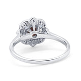 Floral Style Round Natural Stone Ring