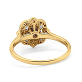 Floral Style Round Natural Stone Ring