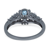 Vintage Style Round Natural Stone Filigree Ring