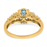 Vintage Style Round Natural Stone Filigree Ring