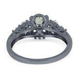 Vintage Style Round Natural Stone Filigree Ring