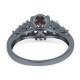 Vintage Style Round Natural Stone Filigree Ring