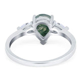 Pear Teardrop Natural Stone Trio Ring