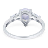 Pear Teardrop Natural Stone Trio Ring