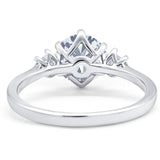 Art Deco Round Natural Stone Three Stone Ring