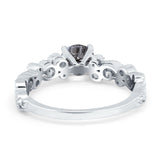 Round Natural Stone Filigree Beaded Ring