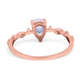 Art Deco Pear Natural Stone Wedding Ring
