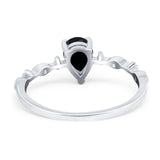 Art Deco Pear Natural Stone Wedding Ring