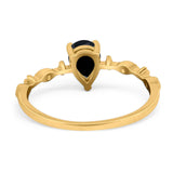 Art Deco Pear Natural Stone Wedding Ring