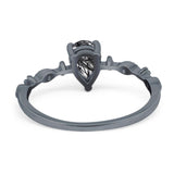 Art Deco Pear Natural Stone Wedding Ring