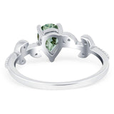 Leaf Style Pear Natural Stone Beaded Ring
