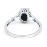 Vintage Style Oval Natural Stone Ring
