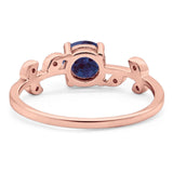 Round Natural Stone Leaf Style Ring