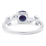 Round Natural Stone Leaf Style Ring