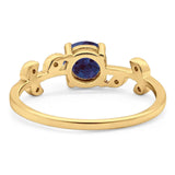 Round Natural Stone Leaf Style Ring