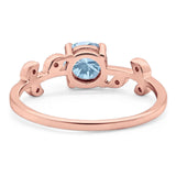 Round Natural Stone Leaf Style Ring