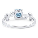 Round Natural Stone Leaf Style Ring