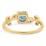Round Natural Stone Leaf Style Ring