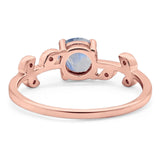 Round Natural Stone Leaf Style Ring