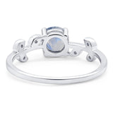 Round Natural Stone Leaf Style Ring