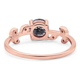 Round Natural Stone Leaf Style Ring