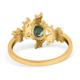 Floral Oval Natural Stone Wedding Ring