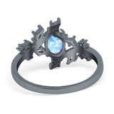 Floral Oval Natural Stone Wedding Ring