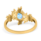 Floral Oval Natural Stone Wedding Ring
