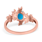 Floral Oval Natural Stone Wedding Ring