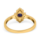 Art Deco Round Natural Stone Ring