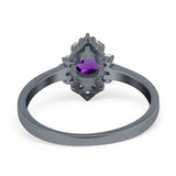 Art Deco Round Natural Stone Ring