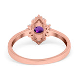 Art Deco Round Natural Stone Ring