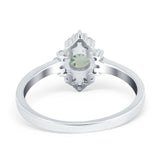 Art Deco Round Natural Stone Ring
