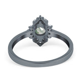 Art Deco Round Natural Stone Ring