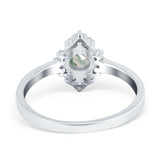 Art Deco Round Natural Stone Ring