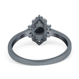 Art Deco Round Natural Stone Ring