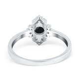 Art Deco Round Natural Stone Ring