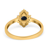 Art Deco Round Natural Stone Ring