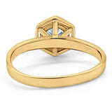 Minimalist Round Natural Stone Solitaire Ring