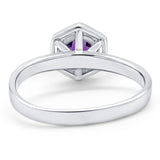 Minimalist Round Natural Stone Solitaire Ring