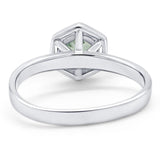 Minimalist Round Natural Stone Solitaire Ring