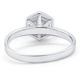 Minimalist Round Natural Stone Solitaire Ring