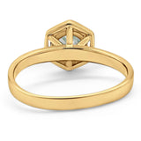 Minimalist Round Natural Stone Solitaire Ring