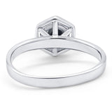 Minimalist Round Natural Stone Solitaire Ring